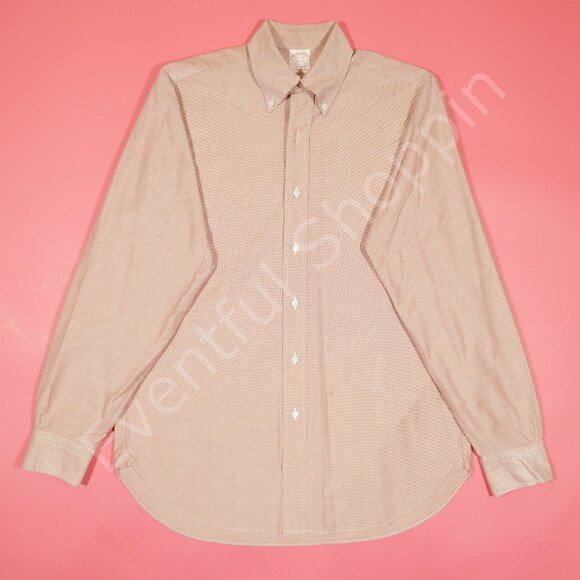 Brooks Brothers Shirt Mens 14.5 34 Red OCBD Vintage Trad Fit 90s Made In USA - Picture 2 of 5